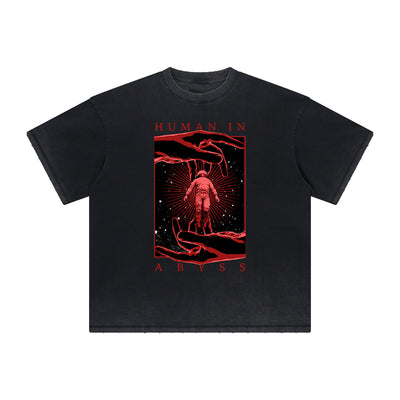 Thick Faded Abstract Art Graphic T Shirt