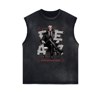 Frayed Edge Abstract Art Graphic Tank Top