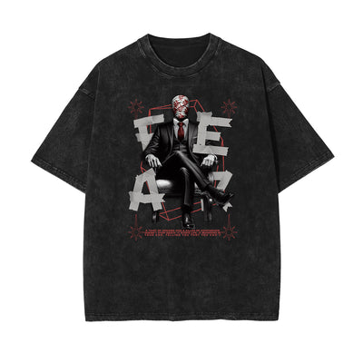 Washed Abstract Art Graphic Cotton Tee