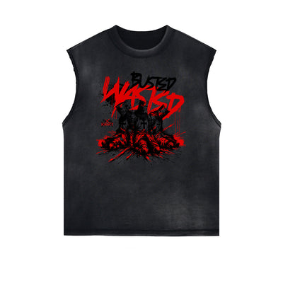 Frayed Edge Abstract Art Graphic Tank Top
