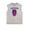 Distressed Sleeveless Abstract Art Pattern Tee