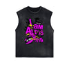 Frayed Edge Abstract Art Graphic Tank Top