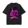 Washed Abstract Art Graphic Cotton Tee