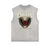 Distressed Sleeveless Snake Pattern Tee