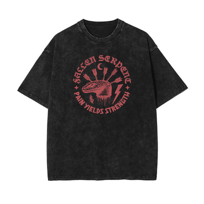 Washed Snake Graphic Cotton Tee