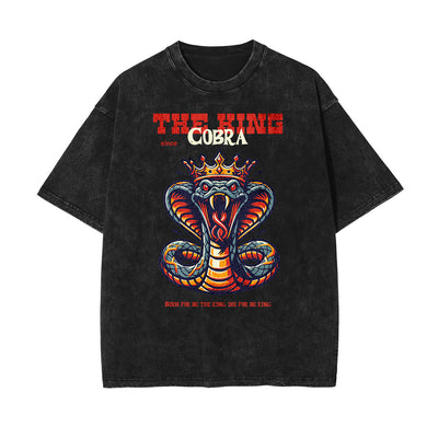 Washed Snake Graphic Cotton Tee