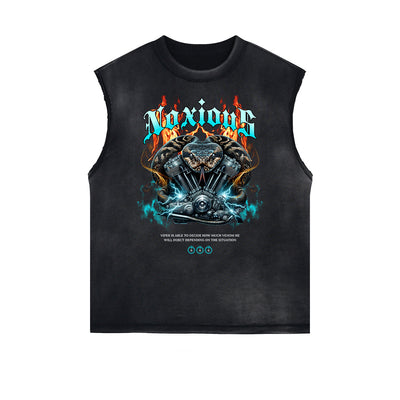 Frayed Edge Snake Graphic Tank Top