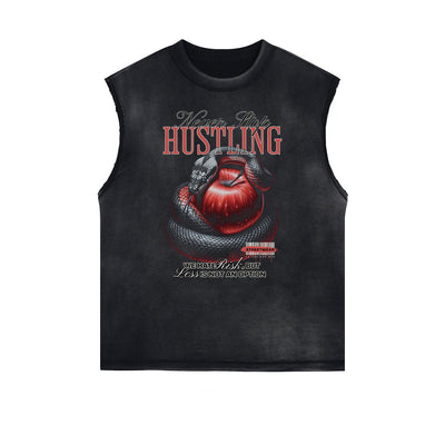Frayed Edge Snake Graphic Tank Top