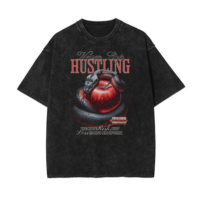 Washed Snake Graphic Cotton Tee