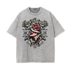Stone Wash Snake Pattern T Shirt