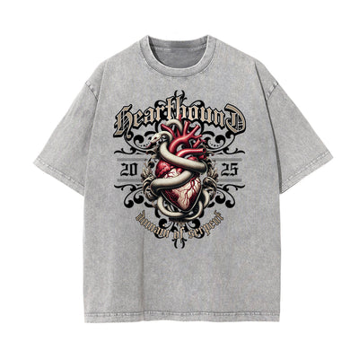 Stone Wash Snake Pattern T Shirt