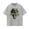 Stone Wash Snake Pattern T Shirt