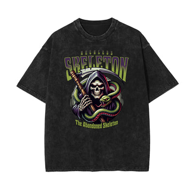 Washed Snake Graphic Cotton Tee