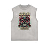 Distressed Sleeveless Snake Pattern Tee