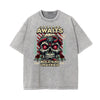 Stone Wash Snake Pattern T Shirt
