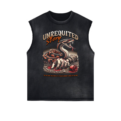 Frayed Edge Snake Graphic Tank Top