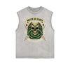 Distressed Sleeveless Snake Pattern Tee