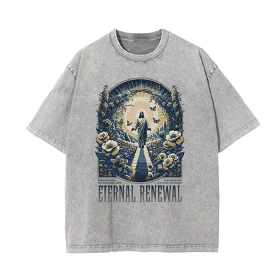 Washed Jesus Graphic Cotton Tee