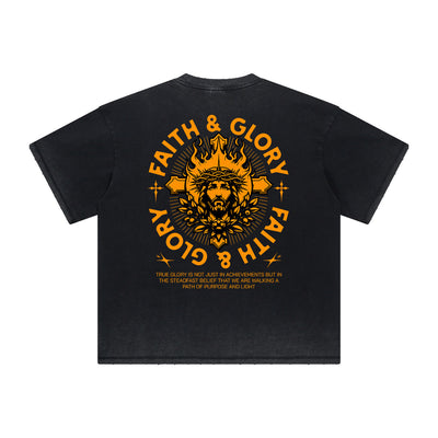 Thick Faded Jesus Graphic T Shirt