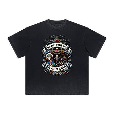 Thick Faded Jesus Graphic T Shirt