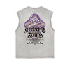 Distressed Sleeveless Jesus Pattern Tee