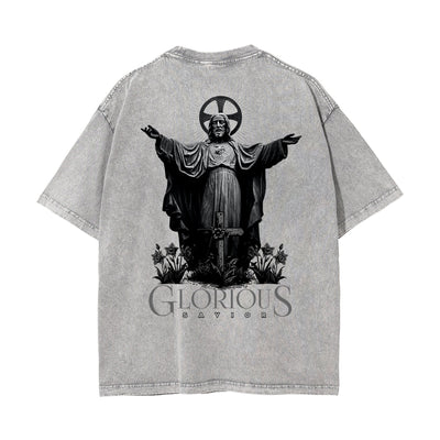 Washed Jesus Graphic Cotton Tee