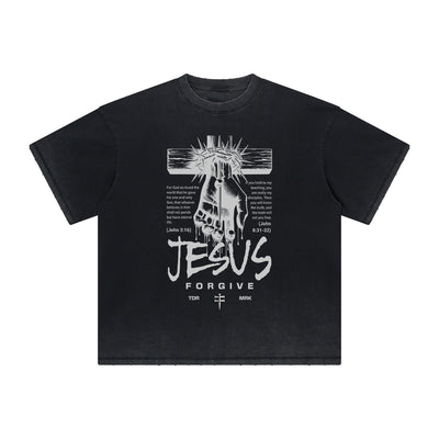 Thick Faded Jesus Graphic T Shirt