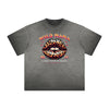 Thick Faded Red Lips Graphic T Shirt