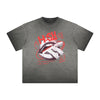 Thick Faded Red Lips Graphic T Shirt