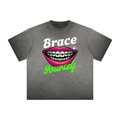 Thick Faded Red Lips Graphic T Shirt