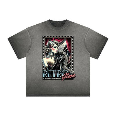 Thick Faded Red Lips Graphic T Shirt