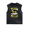 Frayed Edge Red Lips Graphic Tank Top