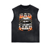 Frayed Edge Red Lips Graphic Tank Top