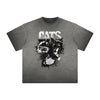Vintage Frayed Cat Pattern Tee