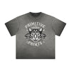 Vintage Frayed Cat Pattern Tee