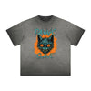 Vintage Frayed Cat Pattern Tee