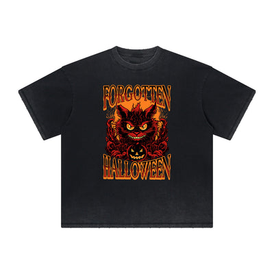 Thick Faded Cat Graphic T Shirt