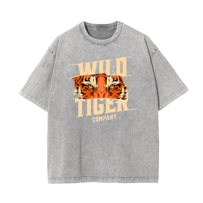 Washed Tiger Graphic Cotton Tee