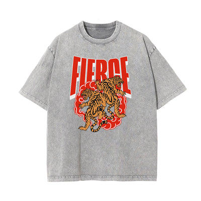Washed Tiger Graphic Cotton Tee