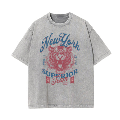 Washed Tiger Graphic Cotton Tee