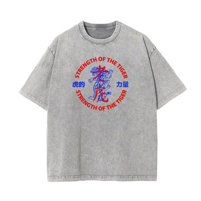 Washed Tiger Graphic Cotton Tee