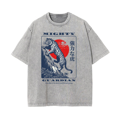 Washed Tiger Graphic Cotton Tee
