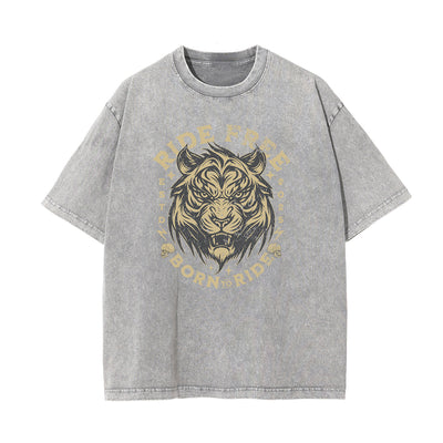 Washed Tiger Graphic Cotton Tee