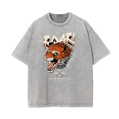 Washed Tiger Graphic Cotton Tee