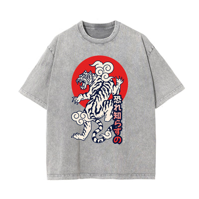 Washed Tiger Graphic Cotton Tee