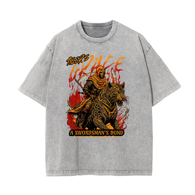 Washed Tiger Graphic Cotton Tee