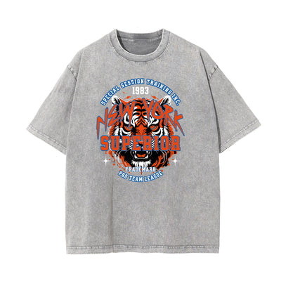 Washed Tiger Graphic Cotton Tee