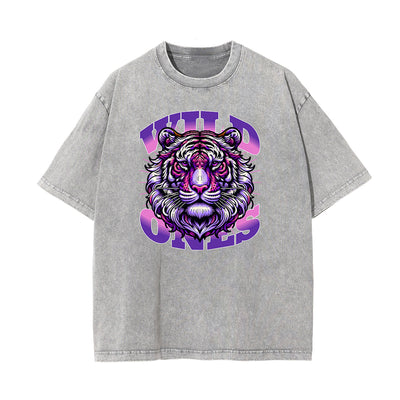 Washed Tiger Graphic Cotton Tee