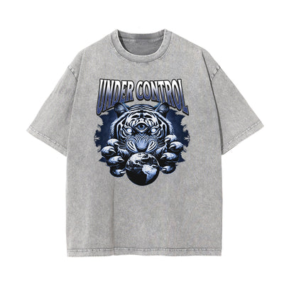 Washed Tiger Graphic Cotton Tee