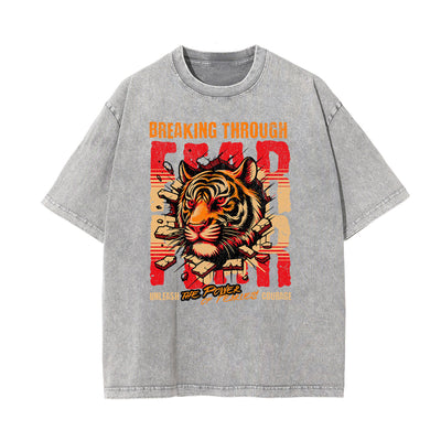 Washed Tiger Graphic Cotton Tee